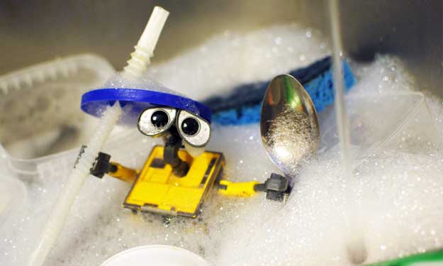 Cleaning the inside of Dishwasher.