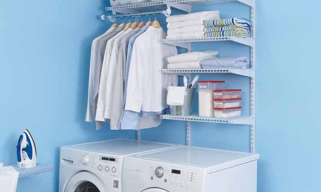 Clean and Organized Laundry Room.